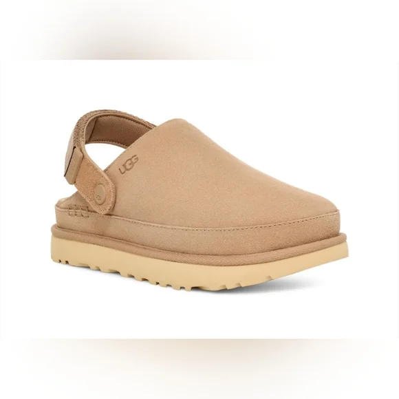 SIZE 9  MEN'S  UGG. GOLDENCOAST CLOG Brown Suede Slingback Shoes - Picture 3 of 9